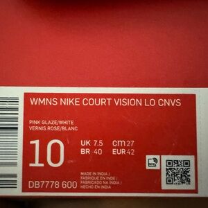 Nike Court Vision Lo Sneakers - Pink Glaze/White